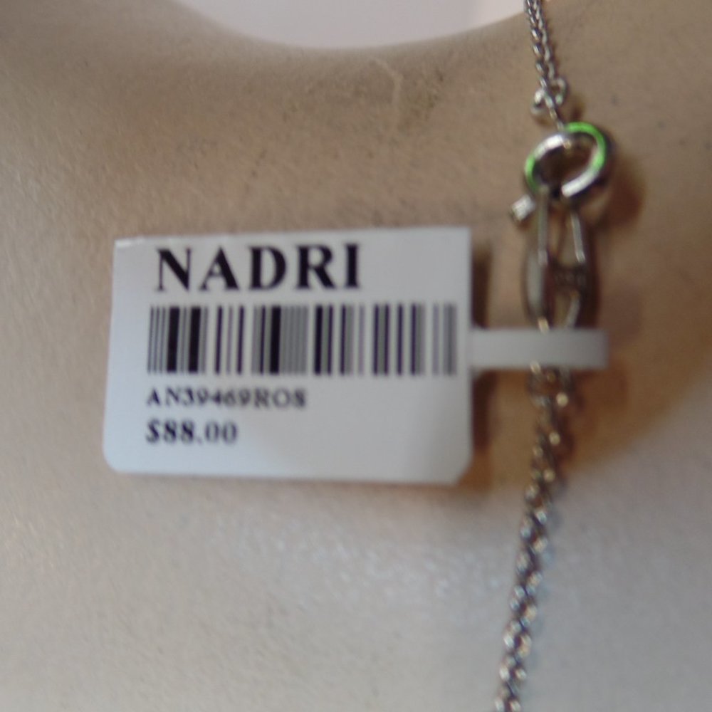 Nadri Silver Tone Cubic Zirconia & Opal Necklace $88 New With Tags Multi Strand - Picture 7 of 12